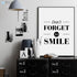 Don't Forget To Smile Canvas Poster